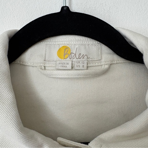 Boden White Denim Jacket Women’s Size 8 - Picture 3 of 11